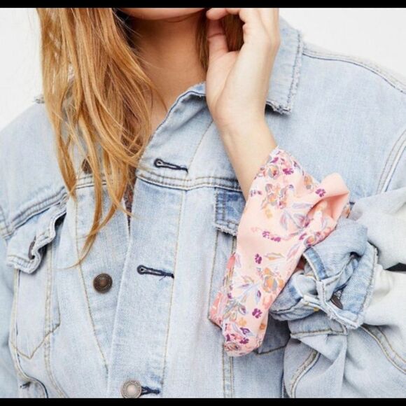 Free people jeans jacket size XS oversized impeccable paisley - Picture 12 of 17